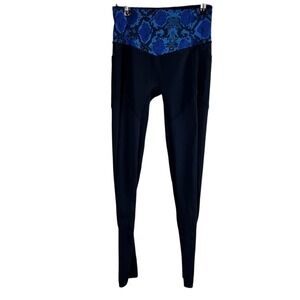 Lululemon‎ All The Right Places Pant Leggings Size 4 Naval Blue w Snake Print